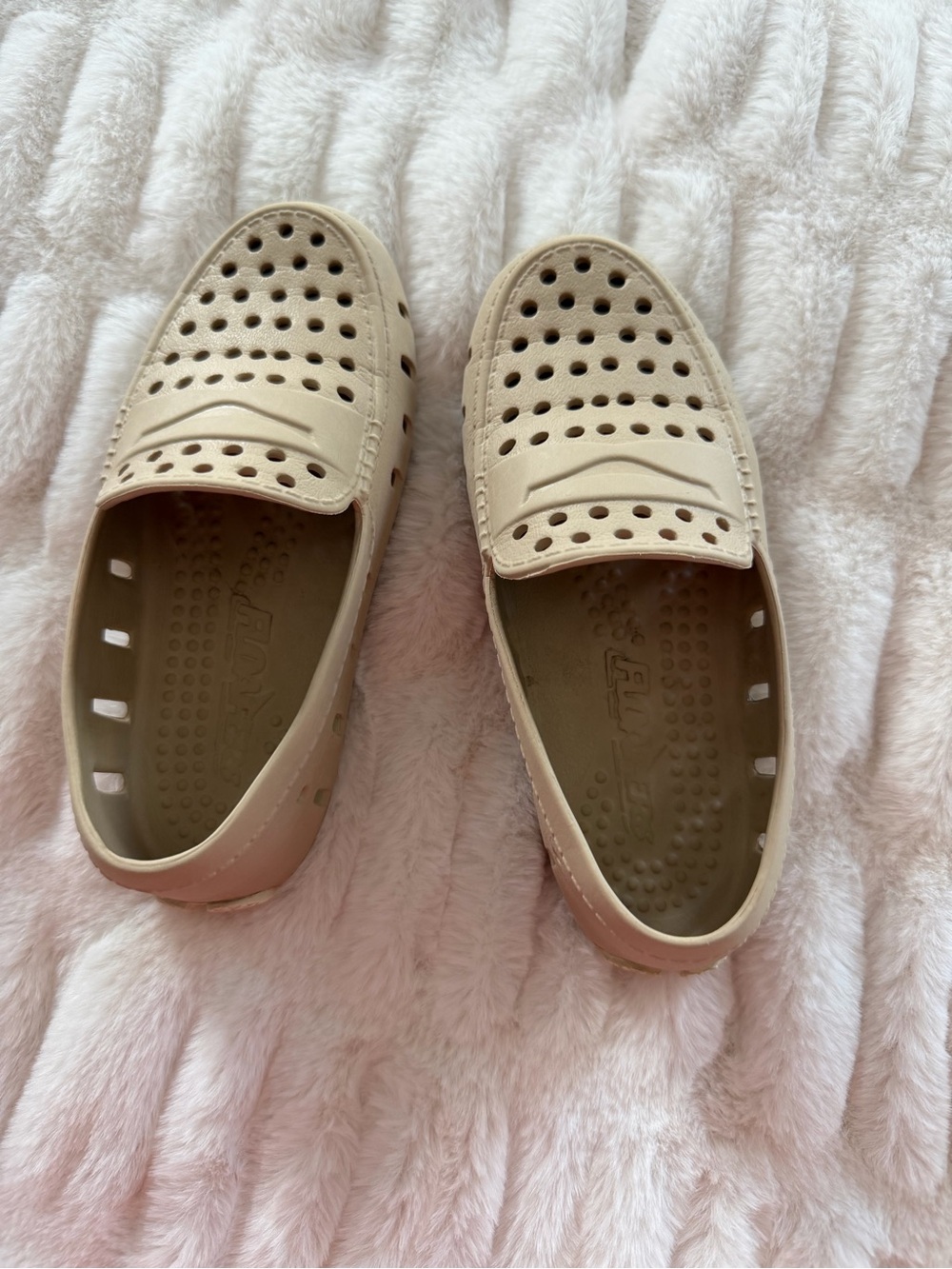Kids Floafers Slip-On Moccasins in Beige